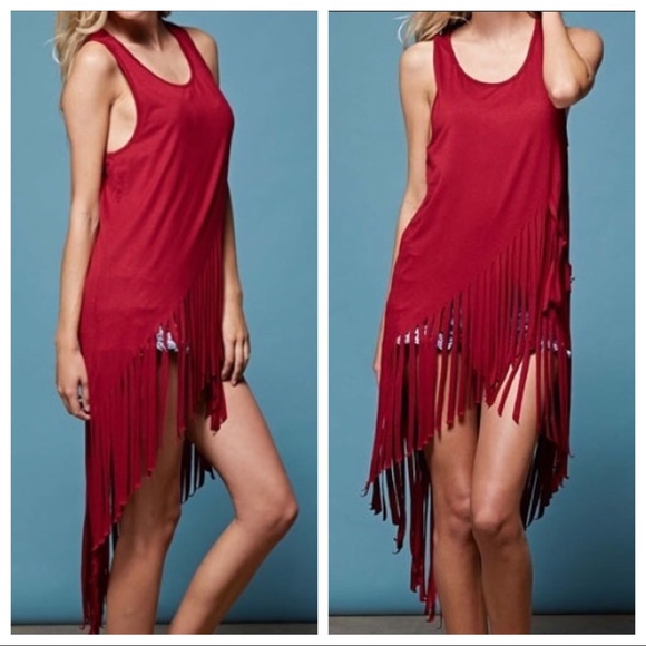 Asymmetrical Top With Fringe - Picture 1 of 3
